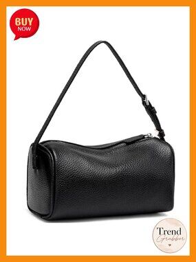 Small Leather Crossbody Bag Mini Barrel Shoulder Purse for Women
